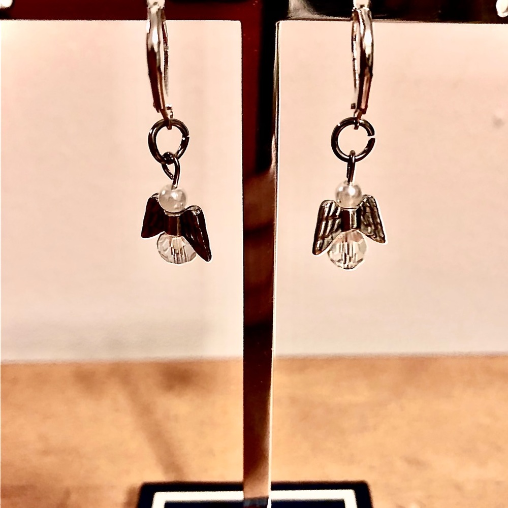 Angel Lever-back Earrings— Designed and Handcrafted By Me 🥰